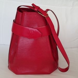 Louis Vuitton Red Leather Shoulder Bag